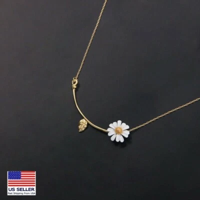 Moda Mujeres Collar Cadena Margarita Flores Estilo Sonrisa Gargantilla Colgante 0966 Foto 1 de 4