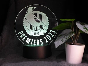 Collingwood Magpies Premiers 2023 Night Light 8 Colours LED Lamp USB Custom Gift - Picture 1 of 6
