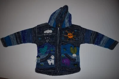 Sisandina ручной работы полный молнии шерсти свитер с капюшоном из Перу - Изображение 1 из 4