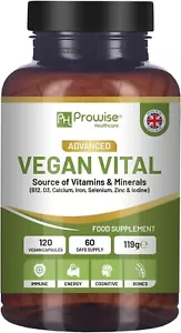 Vegan Vital Multivitamins Complex 120 Capsules Vitamins and Minerals - Picture 1 of 6