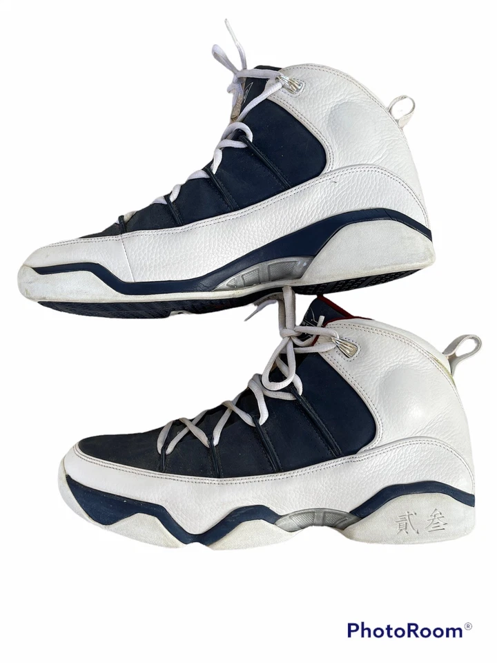 Air Jordan 9.5 Team Blanco Equipo Rojo Medianoche Azul Marino Zapatillas 314308-161 Zapatos 12 Foto 1 de 4