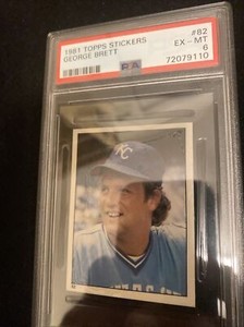 PSA 6 1981 TOPPS STICKERS GEORGE BRETT UNDERGRADED