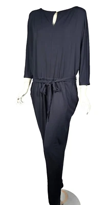 RALPH LAUREN Navy Blue Matte Jersey Dolman Sleeve Belt Jumpsuit sz 1X NWT $165 - Image 1 of 4