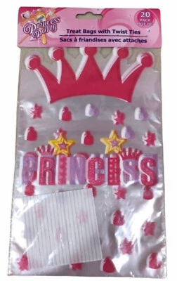 40~Princess Party Treat Bags with Twist Ties - Image 1 of 3