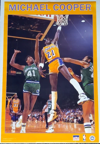 MICHAEL COOPER 1987 Los Angeles LAKERS Starline Solid-Border 22x34 POSTER Cover