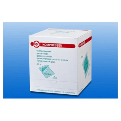 Noba Mullkompresse-steril Verbandmull 8-fach gelegt aus Baumwolle 50 x 2 Stück - Bild 1 von 4