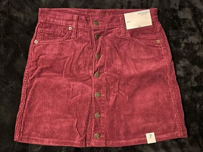 Arizona Jean компании бордовый пуговицах вельветовая юбка, размер 7, рекомендуемая розничная цена производителя $36 - Изображение 1 из 4