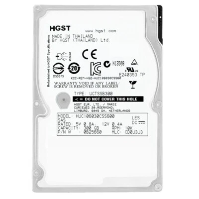Hard Drive HGST 300GB HUC106030CSS600 10,000RPM SAS II 2.5'' Inch - Image 1 of 4