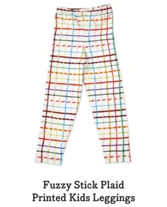 Kid Made Modern Fuzzy Stick Plaid Leggings - Picture 1 of 1