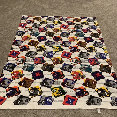 Vintage NFL picnic style blanket retro logos made in USA multiple teams Cover