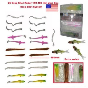 DROP SHOT TWISTER RAUBFISCH KÖDER BOX, GUMMIFISCH INCL. SHAD SOFT, HECHT,FORELLE - Bild 1 von 1
