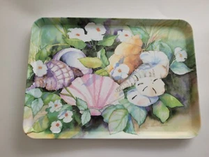 Vintage R2S Melplus Hergestellt in Italien Blumen Muscheln Serviertablett 11,5"x8,5" - Bild 1 von 8