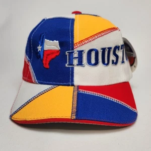 Vintage Y2k Houston TX Mütze Color Block Strapback Cap - Bild 1 von 8