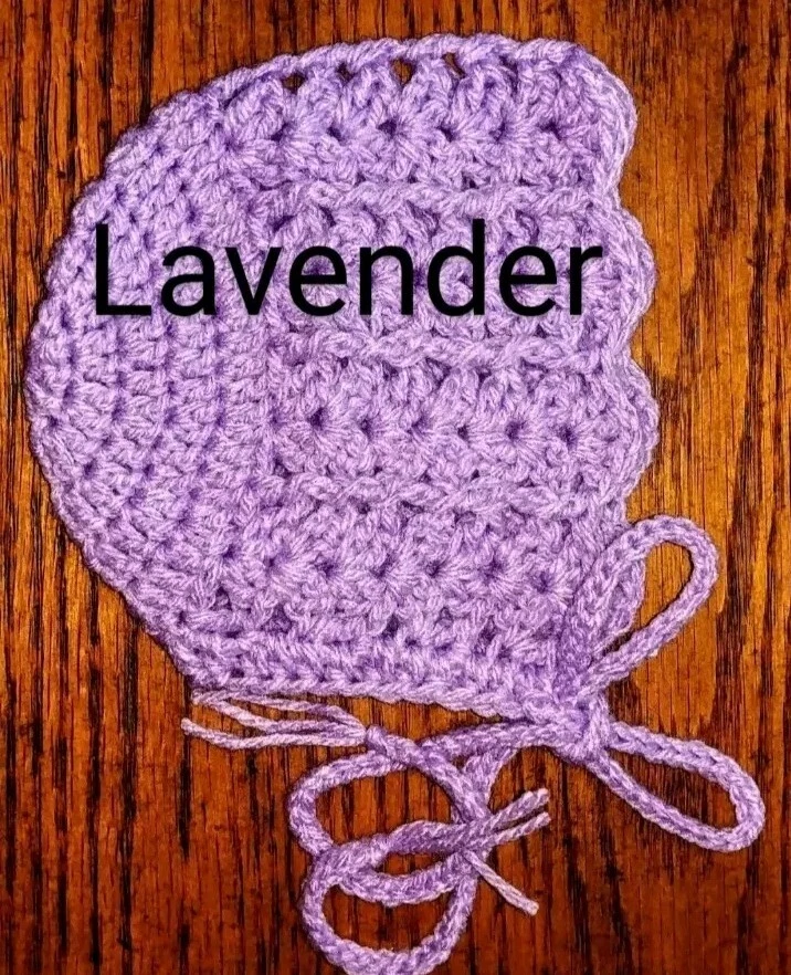 Sombrero Recién Nacido a 3 Meses Nuevo Leia Allen Lavanda Hecho a Mano Crochet Invierno Gorro Foto 1 de 1