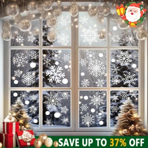 78pcs Glitter Christmas Window Decorations Stickers Snowflake Door Cling Decal - Picture 1 of 12