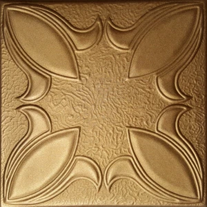 Ceiling Tiles, Glue Up 20" x 20", Decorative, Styrofoam, IRIS Metalic GOLD - Picture 1 of 2