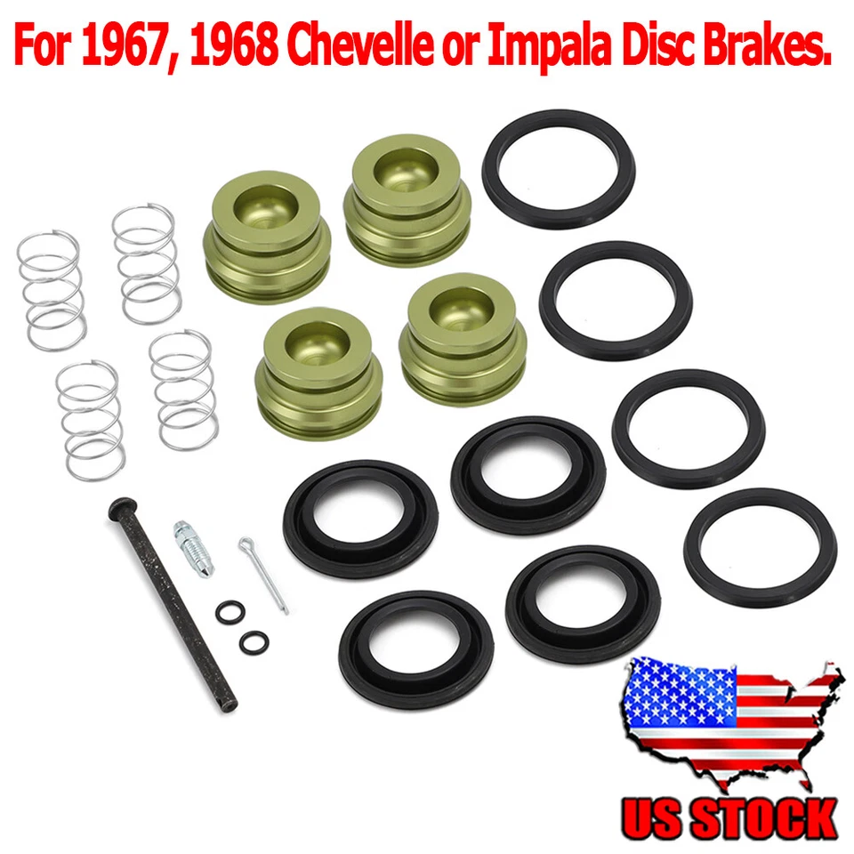 Kit de pinzas de freno de disco de 4 pistones GM 2-1/16" Chevelle Impala 1967-68 Foto 1 de 4