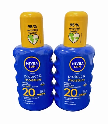 NIVEA SUN | Protect & Moisture Sun Spray SPF20 | Medium | 2 x 200 ml