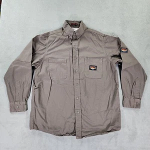 Camisa Uniforme Rasco FR Hombres Grande Caqui Gris Con Botones Manga Larga Bolsillos Logo - Imagen 1 de 17