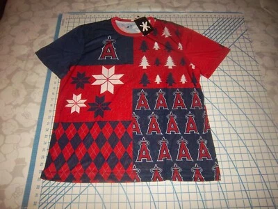 MENS RED/BLUE XLARGE KLEW/MLB ANGELS ATHLETIC SHIRT - NWT - Image 1 of 3
