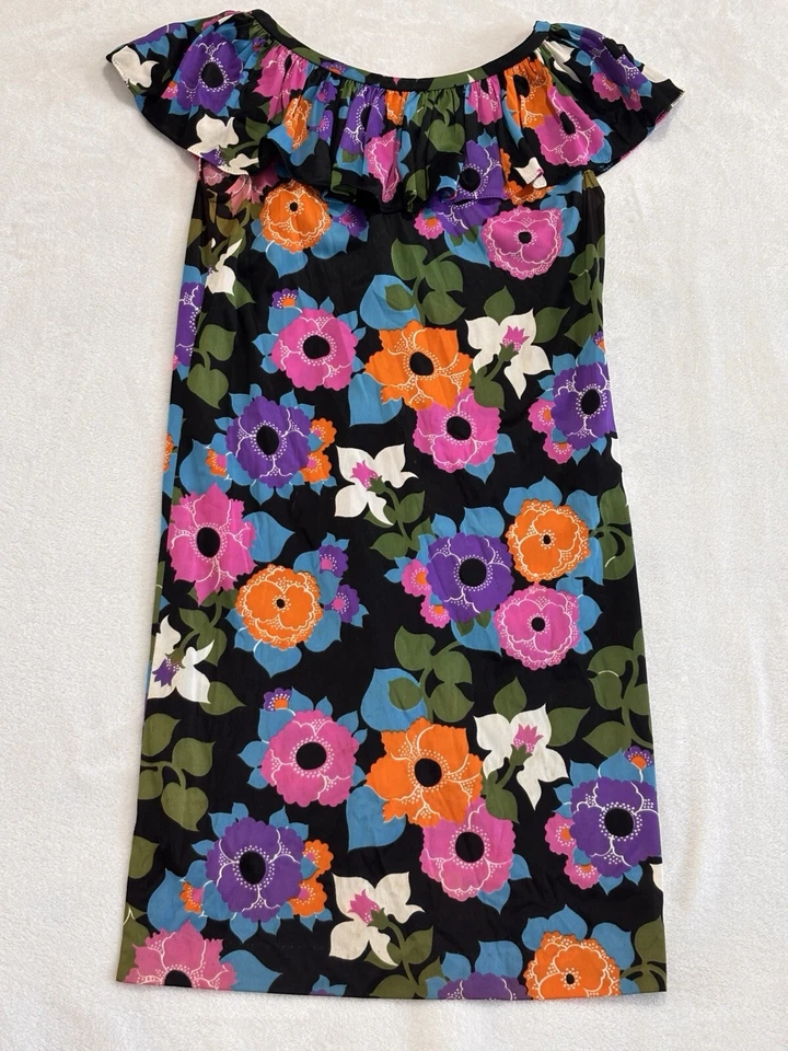 Vestido floral colorido vintage RUTH WALTER ANOS 70, 12UDE3Q1333 - Imagem 1 de 4