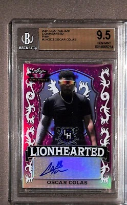 2021 Leaf Valiant #LH-OC2 Oscar Colas Lionhearted Pink /25 BGS 9.5 Auto 10 - Image 1 of 3