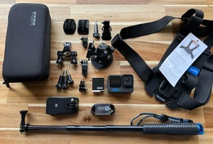 GoPro Hero10 Black Hero 10 + Suction Cup + Chest Mount + HandleBar+ - Picture 1 of 6