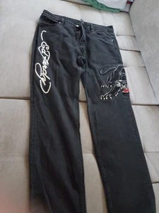 ED HARDY PANTHER-CROUCH-LEAP TATTOO GRAPHIC - Jeans Relaxed Fit - black - Bild 1 von 3