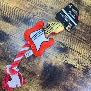 Fender Stratocaster 4" Quietschendes Hundespielzeug mit Zugseil Perri’s Dog Neu mit Etikett - Bild 1 von 8