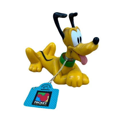 Estatueta Vintage Disney Mickey Ilimitado APLAUSOS Cachorro PLUTO BOBBLE HEAD 6" Longa - Imagem 1 de 4