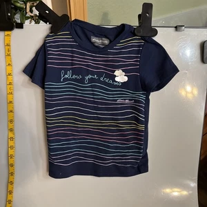 T-shirt Eddie Bauer bambino ragazzo XS 5/6 a righe blu manica corta - Foto 1 di 13