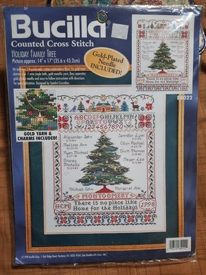 Kit de punto de cruz contado árbol genealógico de vacaciones sellado #84022 dijes sellados 1998 Foto 1 de 4
