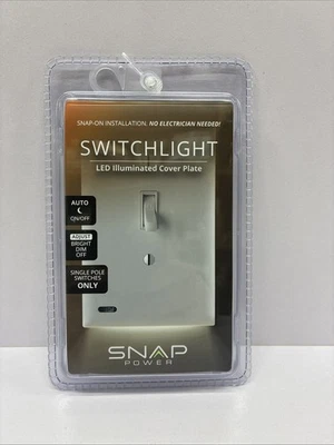 SnapPower SwitchLight Placa de Pared de Palanca de 1 Velocidad, Blanco S1SW-TWH-SP21-2 SnapPower Foto 1 de 2
