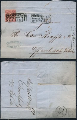 GERMANY 1871, FOLD COVER FROM FRANKFURT TO OFFENBACH. #A913 - Image 1 of 3