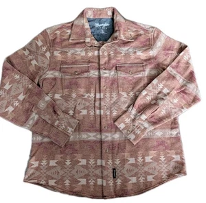 Wrangler Men's Retro Premium Brown Aztec Snap Shirt Jacket 112352867 Size XL EUC - Picture 1 of 18