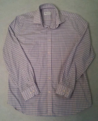 Mens Robert Graham long sleeve dress shirt size 43/17 cotton/spandex white plaid - Image 1 of 4
