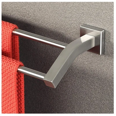 Элегантный матовый никелевый двойной полотенцесушитель — высокопрочная нержавеющая сталь, 16 дюймов - Изображение 1 из 4