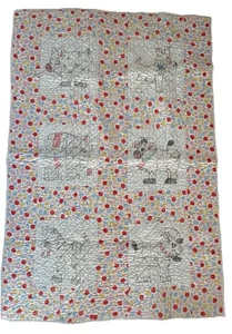 Trapunta bambino ragazzo o ragazza 50” x 34” applique fatta a mano vintage originale anni 40 - Foto 1 di 15