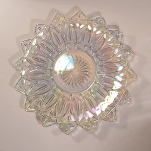MCM c.1966 Federal Glass 11.5" Iridescent Petal Plate - Picture 1 of 7