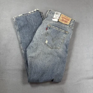 Pantalones de mezclilla de colección Levis 514 para hombre 32x30 azul ajustados rectos desgastados dobladillo deshilachado 05 - Imagen 1 de 18