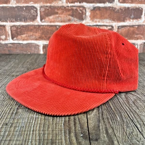 Vintage Truckermütze rot Cord Seil Reißverschluss hinten - unbedruckt Markenlos - ungetragen - Bild 1 von 7