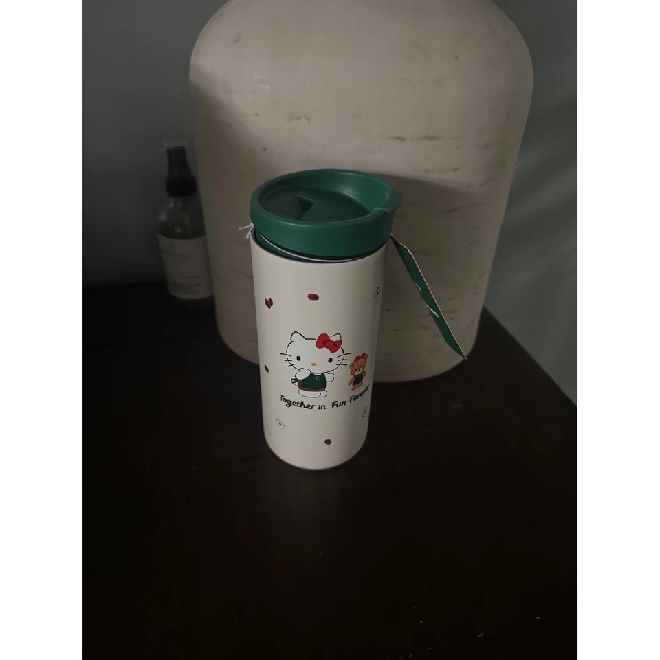 Starbucks Hello Kitty Travel Mug 2025 Tumbler Coffee Tea Cup Green Lid - Image 1 of 1
