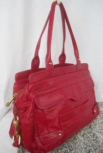 Cartera grande de cuero Rebecca Minkoff arándano doble asas bolsa para el polvo 14x10x6,5 - Imagen 1 de 14