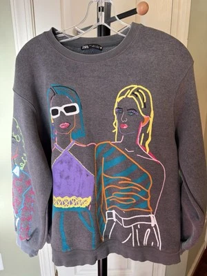 Zara Women’s Sweatshirt Multicolored Size Small  - Image 1 of 4