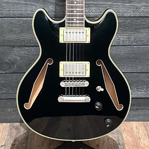 D'Angelico Excel Mini DC Tour Semi Hollowbody E-Gitarre - Schwarz - Bild 1 von 12