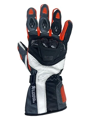 Men’s Premium Genuine Calf Leather Gloves Gauntlets Motorcycle ARMORED Racing - Image 1 of 2