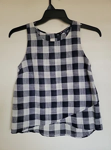 One Clothing Los Angeles Damen kleines blau kariertes Oberteil - Bild 1 von 3