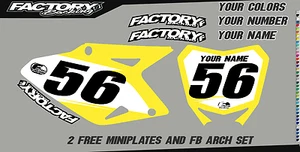 Suzuki RM 125-250 01-12 Pre Printed Number plate Backgrounds BASIC SERIES - Foto 1 di 1