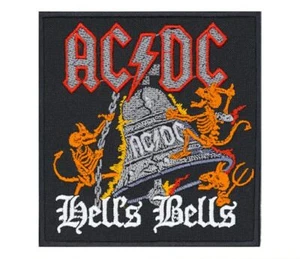 ACDC AC/DC Hell's Bells Patch | Skull Fire Australian Hard Blues Rock Band Logo - Picture 1 of 2