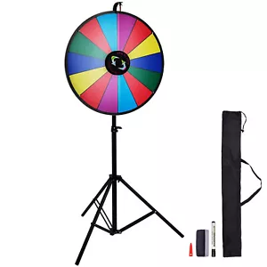 VEVOR 24" Tabletop Color Prize Wheel 14 Slots Dry Erase Show Fortune Spinning - Picture 1 of 12